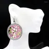 Boucles d'oreilles pendantes 55x33mm multicolore luxe long gros lourd 23g tourmaline rose doré citrine vert péridot blanc CZ usage quotidien argent