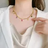 Ожерелья с подвесками SpringLady, винтажное ожерелье золотого цвета, цепочка из розового кварца, изумруда и драгоценных камней для женщин, коктейльная вечеринка, изящные ювелирные изделия, подарки