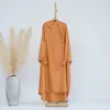 Vêtements ethniques Ramadan Capuchon Abaya pour enfants Jilbab Enfant Fille Velours Satin Hijab Robe Islam Musulman Enfants Prière Vêtement Dubaï Khimar