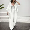 Women's Two Piece Pants 2023 Casual Two-Piece Set Women Clothes Cardigan Top Loose Wide Leg Suit Fashion 2 Sets Coat And Trousers Outfit