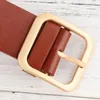 Belts 1pc Women Belt Female Fully Adjustable Casual Square Shape Buckle For Ladies (110cm Length 33cm Width Coffee