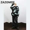 Męskie swetry Zazomde Korean Fashion Fashion Sweter Mężczyźni Winter High Street Vintage Długie rękawie pullover swobodny Y2K Raose Chic Sweter 231021