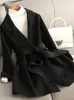 Wool Blends Fashion for Women Long Sleeve Streetwear Casual Jackets Slim Solid Down Down Kołnierz jesienne zimowe płaszcze 231021