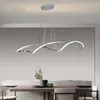 Chandeliers Nordic Light Luxury Led Dining Table Chandelier Restaurant Kitchen Art Design Pendant Lamp Modern Alexa/Remote Control Luminaire