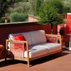 Mobili da campeggio Divano da giardino per esterni Casa Sunshine Room Cortile della villa Combinazione in legno massello rattan