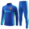 24 25 BarcelonaS SURCKSUIT barca football hommes SET adulte LEWANDOWSKI PEDRI TRAINING SUIT 2024 2025 costume d'entraînement survêtements tenue