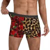 Underpants Floral Leopard Design Underwear White Flower Print Classic Shorts Briefs For Males 3D Pouch Plus Size Trunk