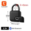 Serrures de porte Tuya Smart Home cadenas à empreintes digitales Bluetooth cadenas de sécurité serrure de porte sans clé USB Rechargeable déverrouillage rapide serrure en alliage de Zinc 231021