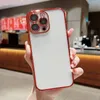 Luxury Plating Clear Full Camera Glass Protector Soft TPU Cases Transparent Electroplated Lens Protection Shockproof For iPhone 15 14 13 12 11 Pro Max XR XS X 8 7 Plus