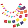 Party Decoration 4 pc's Trek de vlag Mexico Mexico Decor Mayo Fiesta Supplies niet-geweven stoffen festival Banners