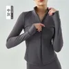 Autumn Winter Warm Yoga Plush Jacket LU-638 Women's Thickened Slimming Sports Coat Gym Guit Long Sleeve Zipper Running Fitness Top