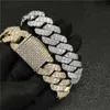 Fine jewelry Sterling Silver 925 Bangles Hiphop Moissanite Tennis Chain Thick Bracelets