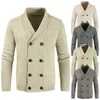 Mens Sweaters Jacket Men Cotton Knitted Singlebreasted Lapel sweater male Cardigan coat Double breasted business elite Elegance people 231021