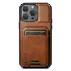 Retro Magnetic Phone Case for iPhone 15 14 13 12 11 Pro Max Samsung Galaxy S24 S23 S22 Ultra S23FE Business Multiple Card Slot Vertical Leather Wallet Bracket Shell