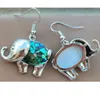 Boucles d'oreilles pendantes en coquille d'ormeau de zélande, libellule, dauphin, éléphant, perles, 1 paire, WFH1123