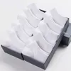Chaussettes pour hommes 10 paires couleur unie femmes respirant sport décontracté bateau confortable coton cheville taille 36-44 blanc noir