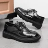 Sapatos de vestido masculino couro negócios formal desgaste estilo coreano na moda estilo britânico casual preto marrom macio inferior altura i