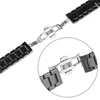 Watch Bands Black/White Ceramics Strap 18/20/22mm Butterfly Buckle Band High Quality Push Button Hidden Clasp Replacements