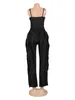 Pantalon de deux pièces pour femmes automne 2 ensembles streetwear survêtements femmes sans manches body top taille haute costumes de gland noir tenues assorties