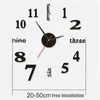 Adesivi murali Orologio adesivo 3D 20-50 cm Superficie dello specchio regolabile senza cornice con movimento silenzioso Decorazione moderna fai da te U