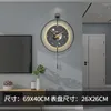 Väggklockor lysande rundklocka badrum stor storlek metallkonst modern klocka ljudlösa relojes de pared hemdekoration