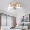 Lustres nordique bois fer LED lampes suspendues pour chambre salon salle à manger éclairage plafond décoration de la maison intérieur moderne