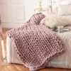 Mode handgemachte klobige Merinowolle Decke dicke große Garn Roving gestrickte karierte Decke warme Decke für Sofa Plaid