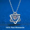 Chokers 14K Wit Goud Echte GRA Ketting Voor Vrouwen 925 Sterling Zilver 0.5ct Lab Diamond Hexagram Fijne Sieraden 231021