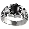 Bröllopsringar Bocai S925 Sterling Silver Rings Fashion Sunflower Totem Obsidian Solid Pure Argentum Viking Jewelry for Men Women 231021