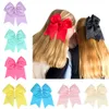 Kids Hair Accessories 8-inch large bow rubber band hairloop hairrope Hairbands dovetail headwear Children Christmas gifts