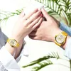 CHENXI Lover's Quartz Women Men Business Gold Wrist Top Brand Waterproof Clock Watch Golden Steel Watches