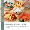 Dinnerware Sets 4Pcs Plastic Serving Plates Simple Style Dumpling Dishes Storage Dinner