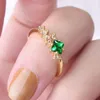 Cluster-Ringe CAOSHI Trendy Shiny Green Zirconia Fingerring Mode Ehering Brautschmuck Zarte vielseitige Accessoires für