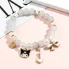 Bracelets de charme Mignon Anime Figure Bracelet Coloré Cristal Perle Chaîne Animaux Arc Amour Coeur Charmes Bracelet Pour Couple Cadeaux Accessoires