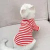 Dog Apparel HOKERBAT Cat Clothes Summer English Short Blue Kitten Puppet Pet Thin Cute Handsome Bottoming Shirt