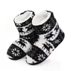 Men's Socks Slipper Christmas Novelty Elk Snowflake Pattern Warm Fleece Thermal Comfortable House Shoes