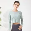 Camicie attive Donna Camicia a maniche lunghe ad asciugatura rapida Palestra Top Allenamento Sport Abbigliamento yoga traspirante Abbigliamento sportivo