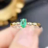 Cluster ringen natuurlijke echte groene smaragd ring kleine slanke stijl 3 5 mm 0,35 ct edelsteen 925 sterling zilveren fijne sieraden J238116