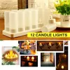 Ljus 12st LED Candle Lamp uppladdningsbar kreativ flimrande simulering Flame Candle Night Light Tea Light For Party Home Decoration 231021