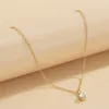 Hänghalsband boho färgglad imitation kristall krage halsband för kvinnor 2023 enkel guld färg metall mode flicka charm smycken