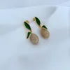 Colar brincos conjunto bonito elegante abacaxi para mulheres simples adorável fruta gota brinco feminino acessórios de festa
