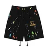 Erkekler Tasarımcı Galeriespants DeptSamerican Moda Markası El Taşımalı Benekli Benekli Terry Şort Sis Yüksek Sokak Noktası Günlük Pantolon