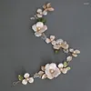 Hair Clips Floralbride Ins Style Alloy Flower Crystal Rhinestone Pearl Bridal Headband Wedding Tiara Vine Accessories Women Jewelry