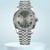 Relógios de alta qualidade 8215movimento designer relógios 36mm 41mm homens e mulheres safira vidro mostrador cinza luminoso 904L aço inoxidável pulseira de cinco baht relógio de moda