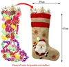 Kostenlose Weihnachtsornamente, Strümpfe, Socken mit Weihnachtsmann, schöne Weihnachtstüte für Kinder, Süßigkeiten-Geschenktüte, Kamin-Weihnachtsbaumdekoration