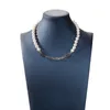 Pearl Steel Chain Stitch Hip Hop Halsband smycken Menskvinnor pärlor Retro CLAVICLE Kedjor Krage Halsband