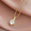 Ожерелья с подвесками Huitan Eternity, ожерелье с круглым цирконием, простые и элегантные женские аксессуары для свадьбы, классические ювелирные изделия