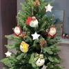 5pcs Rustic Metal Double-sided Christmas Tree Ornaments,Tin Santa Snowman Ornaments,Christmas Hanging Ornaments ,Christmas Holiday Ornaments