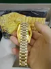 Original Box Certificate 18K Gold President Male 41mm Watches Day Date Diamonds Green Dial Watch Men rostfri Diamond Bezel Automatisk armbandsur 02