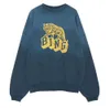 Bings Fleece Designer Sweatshirts Classic Tiger Print tvättade gradienttröja Löst runda nackhuvtröjor